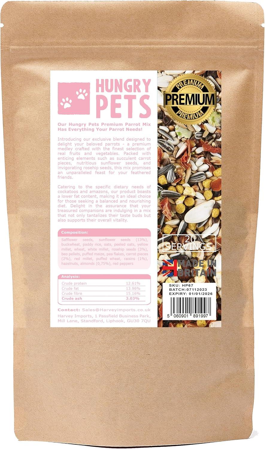 Hungry Pets Premium Parrot Mixture 1kg Pouch