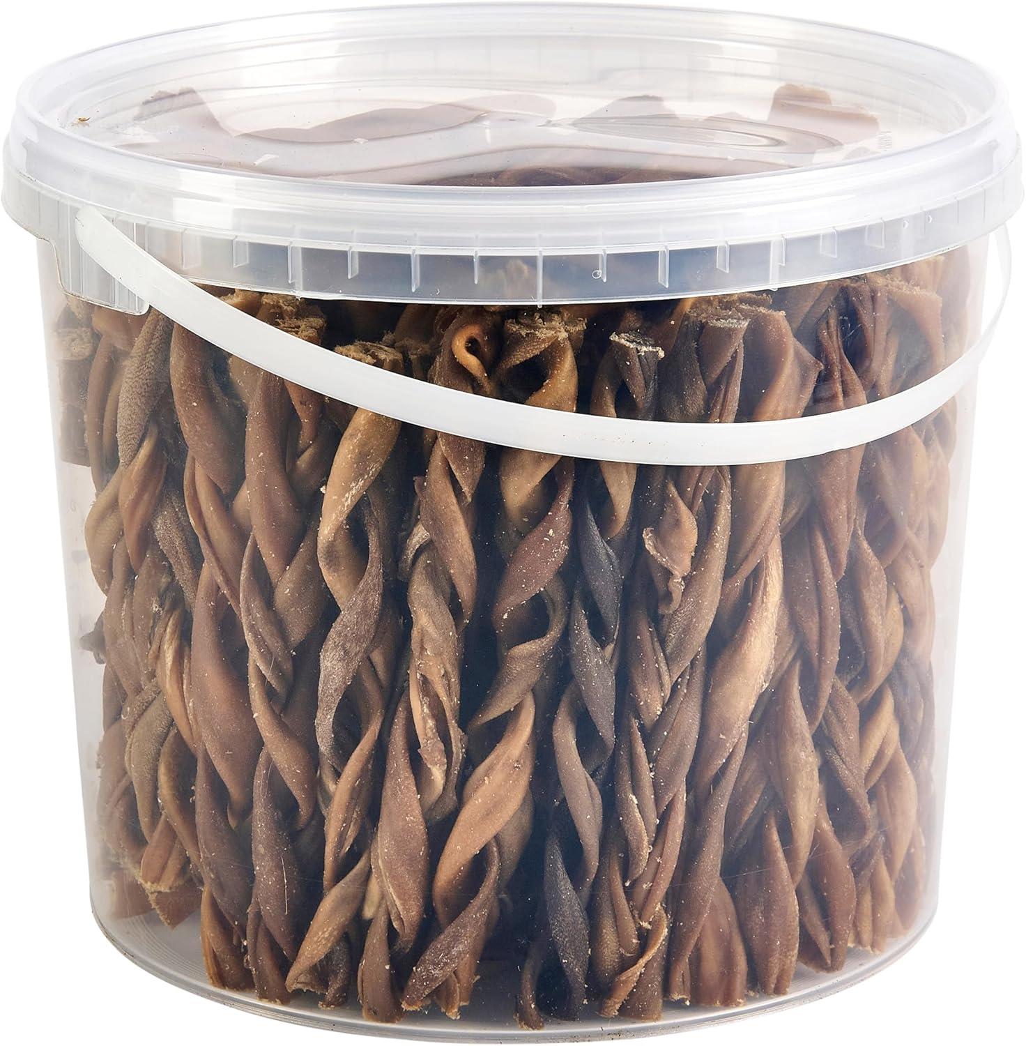 Lamb Skin Braided Dog Chews 15cm 5L Tub