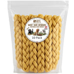 Hungry Pets Beef Skin Braided 15cm 10 Pack