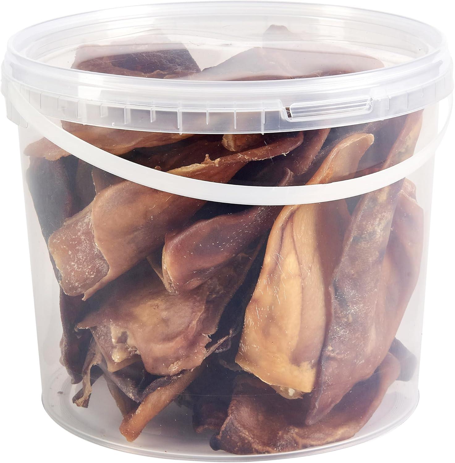 Hungry Pets Bulk Dog Treats | Pig Ears 5L Tub